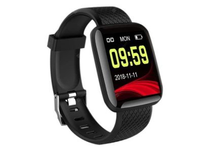 SPM Smartwatch με Μετρητή Καρδιακών Παλμών Χρώματος Μαύρο Smart Band 116 SPM M116